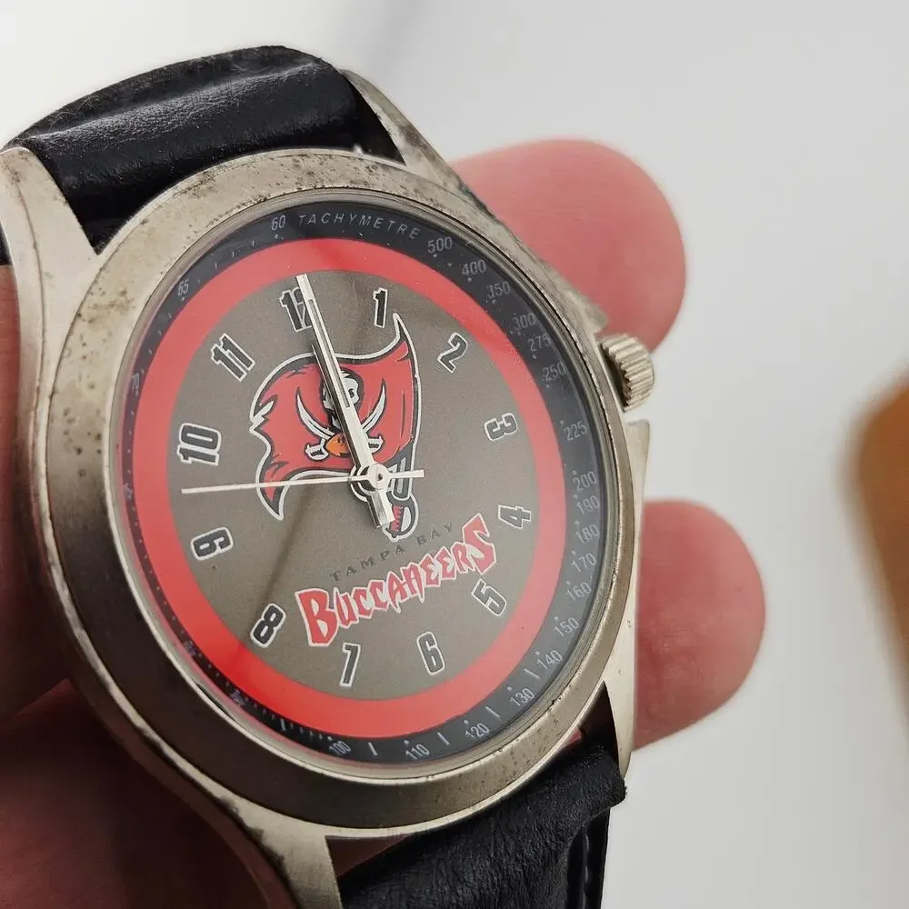 Sportim Tampa Bay Buccaneers Logo Watch Black Red NFL Football Fan Game Day